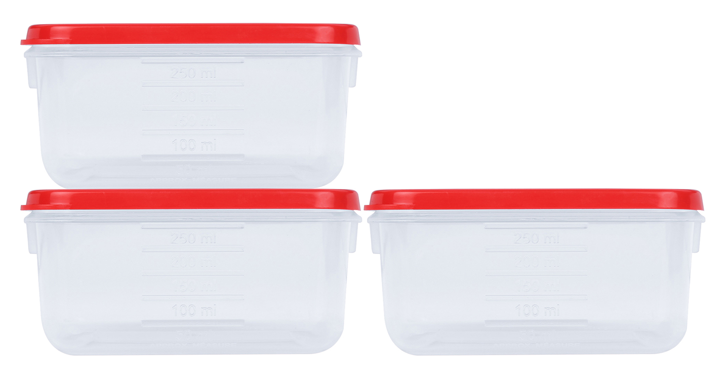 Polka Container (22 X 3) (750 ml) (Assorted) (3 Pc Set) (48 Set Pk)